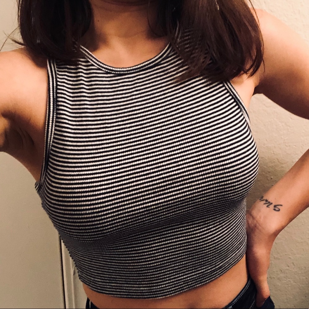 Zara striped crop top